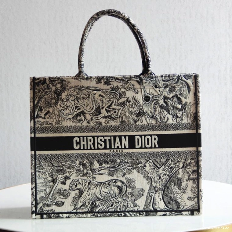 Cheap De Jouy Book Tote Toile Motif Canvas Dior Black 0719 Luxury